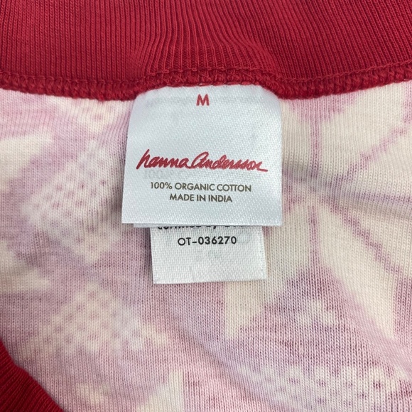HANNA ANDERSSON Long John Scandi Red Snowflake Pajama Set Unisex Top M /Pant S - Picture 7 of 11